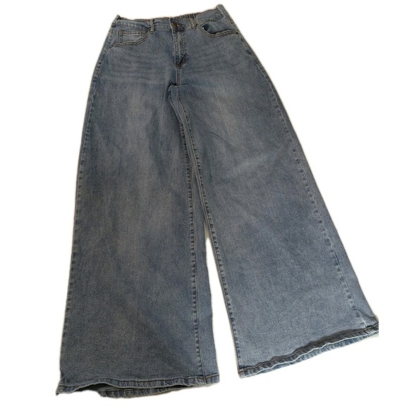 Fire & Rain Denim - FIRE & RAIN Wide Leg Jeans Womens Size 9 Denim High Rise Stretch Medium Wash